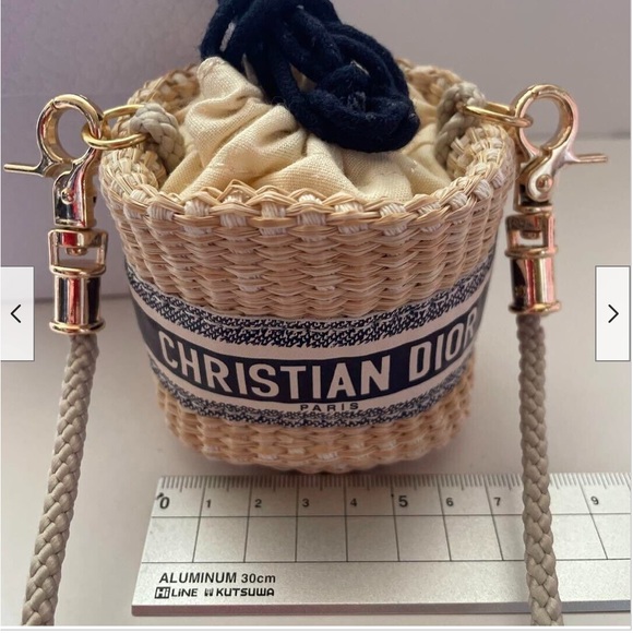 Christian Dior Straw pouch mini shoulder bag VIP Limited New Rare CD - Picture 4 of 14